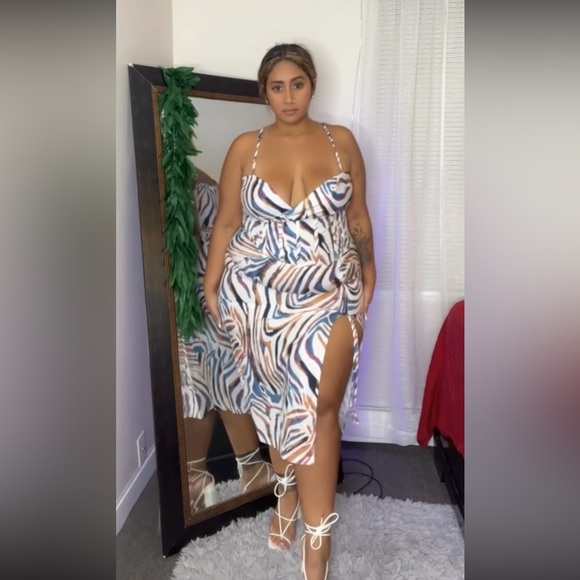 Print Midi Dress - Picture 1 of 2